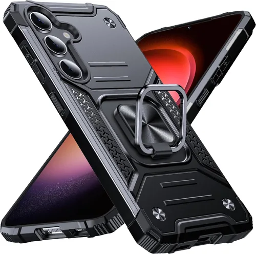 Miniatura 8 de Anqrp Funda para Galaxy S22 Ultra, Funda Protectora de Teléfono de Grado Militar con Soporte Plegable de Anillo de Metal Giratorio