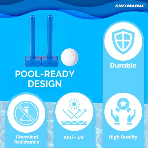 Miniatura 5 de Molded Cross-Pole Volly, Red y palos para volley de piscina