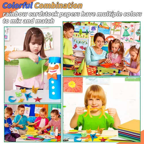 Miniatura 6 de Oleitodh Cartulina de colores a granel 300 hojas, papel de cartulina de 8.5” x 11” 30 colores surtidos papel de construcción, cartulina de 180 g/m²
