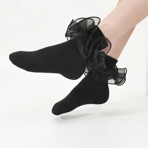 Miniatura 7 de WEIDUAINI Calcetines de algodón con volantes de encaje para bebés y bebés