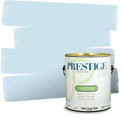 Miniatura 1124 de Pintura Exterior + imprimación PRESTIGE, todo-en-uno, 1 galón, acabado mate, color comparable al Valspar* Royal Gray* VS151-Gris real