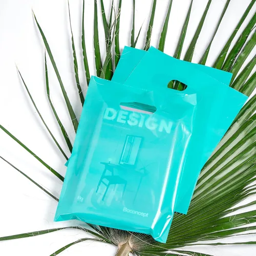 Miniatura 7 de Choice Marts 100 bolsas de plástico verde azulado con asas, 12 x 15 pulgadas, bolsas de regalo de color verde azulado brillante de 2 mil de grosor