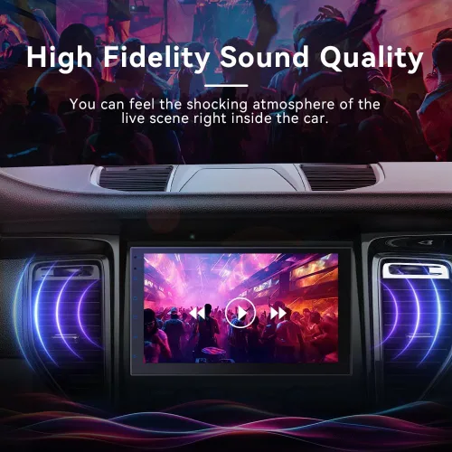 Miniatura 6 de Haudio Estéreo inalámbrico de doble DIN de 7 pulgadas con Carplay y Android Auto, Bluetooth, canal RCA, cámara de respaldo, SWC, FM/AM, pantalla