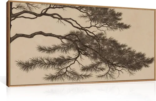 Miniatura 52 de LHIUEM Gran Arte de Pared de Lienzo Abstracto Marrón Gris Enmarcado, Decoración de Pared en Toques de Pincel Pastel, Pintura de Pared Moderna