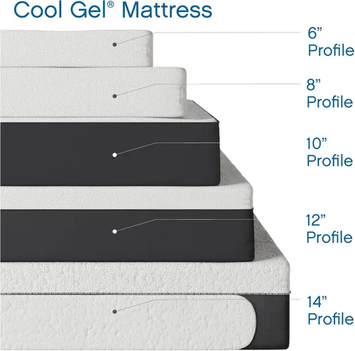 Miniatura 7 de Cool Gel Chill Memory Foam 8-Inch Mattress with Pillow, CertiPUR-US Certified, Mattress in a Box, Twin XL, White