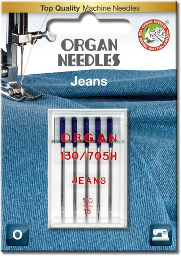 Agujas de coser para enhebrar tela gruesa - para mezclilla, jeans, lienzo y telas revestidas - Agujas #110/18-5