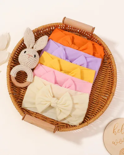Miniatura 5 de jollybows - 20 diademas elásticas con lazo para el pelo, de nailon, diademas de turbante para niñas, accesorios para el pelo para niños, bebés