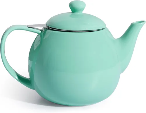 Miniatura 18 de Sweese Tetera de porcelana de 27 onzas con infusor para té de hojas sueltas, gris azulado