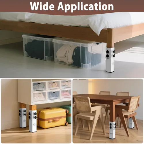 Miniatura 6 de Elevadores de cama de acero al carbono de grado superior 2025 de 2.3 pulgadas de diámetro, altura ajustable (3.2 o 5.1 pulgadas), elevadores de cama