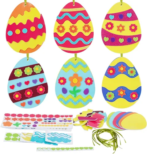 Miniatura 11 de Fennoral Paquete de 12 calcomanías de espuma con diseño de conejito para niños, para manualidades, manualidades, decoración de fiestas, regalos