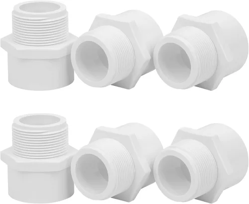 Miniatura 36 de Paquete de 10 Adaptadores Conectores de Acoplamiento de Tubería de PVC de Rosca Doble Hembra de 1 pulgada (F x F) SCH40 Acoplamiento de Tubería