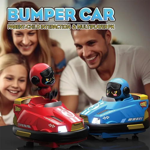 Miniatura 4 de OBEST Paquete de 2 autos de control remoto, auto de choque de expulsión RC para niños, luz y sonido y autos de parachoques giratorios de 360°