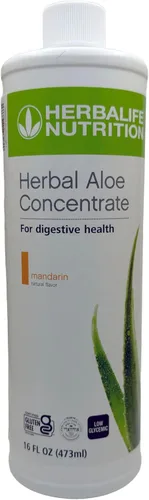 Herbalife Concentrado de Aloe Pinta: Sabor Mandarina 16 FL Oz (473 ml) para la Salud Digestiva con Aloe de Calidad Premium, Sin Gluten, 0 Calorías,