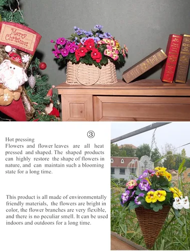 Miniatura 3 de 12 paquetes de flores artificiales para exteriores, resistentes a los rayos UV, flores de plástico sintético a granel, plantas falsas
