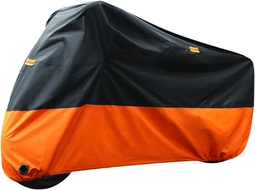 Miniatura 13 de Funda impermeable para motocicleta para exteriores, con agujeros de bloqueo y bolsa de almacenamiento para hasta 104 pulgadas, Yamaha, Honda, Harley