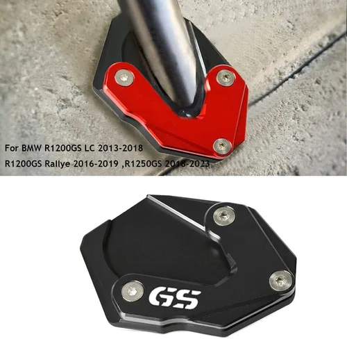 Miniatura 2 de Soporte lateral para motocicleta, ampliadora de extensión para B-M-W R 2012-2018 R1250GS R 1250 GS 2018-2023 R1200GS Rallye 2016-2018 (negro + negro)