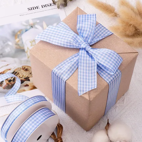 Miniatura 7 de VIVIQUEN Cinta Gingham a Cuadros Cinta a Cuadros de 1 Pulgada de Ancho Cinta de Tafetán a Cuadros 25 Yardas de Largo 100% Poliéster Borde Tejido