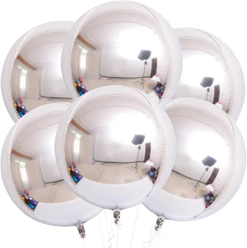 Miniatura 37 de KatchOn, Globos de papel aluminio de color rosa claro, 22 pulgadas, paquete de 6 unidades, globos de Mylar rosa claro para decoraciones de Navidad