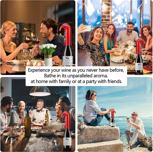 Miniatura 6 de Decantador de vino eléctrico para el Día del Padre, fácil de un toque, accesorios de vino tinto y blanco, ideal para principiantes y entusiastas