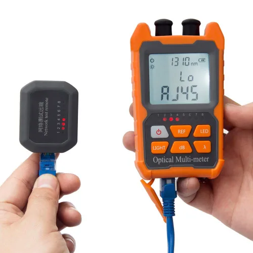 Miniatura 2 de Probador de cable de fibra óptica Medidor de potencia de fibra óptica portátil FC/SC/ST Interfaz universal Funciones OPM, VFL y RJ45 integradas
