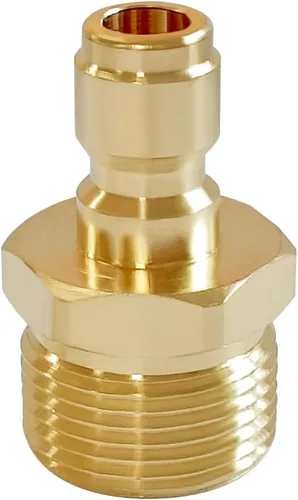 Miniatura 6 de Uenede 2 acopladores de latón para lavadora a presión, M22-0.551 in macho x 1/4 pulgadas conexión rápida, 5000PSI métrico, acoplamiento de pezón