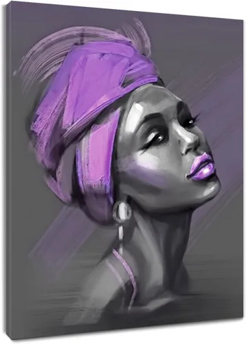 Miniatura 13 de LB Arte de pared de mujer afroamericana, mujer negra con cabello dorado, impresiones de pintura abstracta, belleza moderna negra y dorada para sala