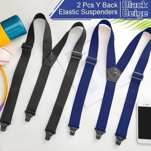 Miniatura 5 de Janmercy 2 piezas de tirantes para debajo de la ropa para hombres, tirantes de aeropuerto, clips de plástico, para senderismo, tirantes ocultos