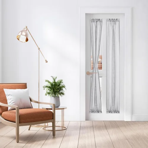 Miniatura 107 de NICETOWN - Cortinas transparentes para puerta de ventana, tratamiento de ventana lateral para puertas estrechas de vidrio/cocina/puerta delantera