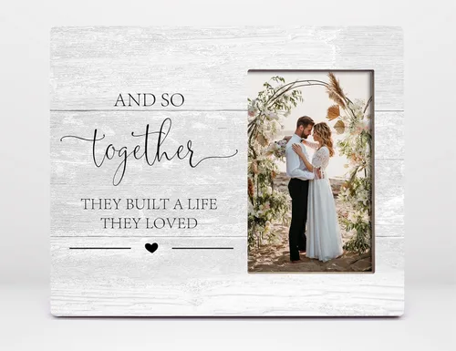 Orchroma Regalos de Boda para Parejas, Marco de Fotos para Parejas, Marcos de Fotos de Amor, Marco de Fotos de Compromiso, Y Así Juntos Construyeron