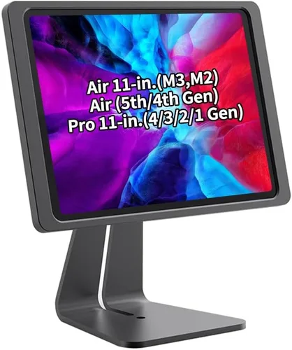 Miniatura 16 de Soporte magnético en el escritorio con funda de carga A6 para iPad mini (A17 Pro, A15 Bionic) de 8.3 pulgadas, forma clásica de L, base de metal