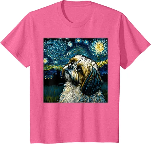 Miniatura 38 de Camiseta Surrealism Starry Night Shih Tzu Dog