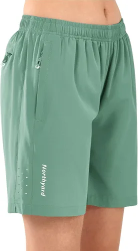 Miniatura 8 de NORTHYARD Pantalones cortos deportivos de senderismo para mujer, de secado rápido, ligeros, para gimnasio, entrenamiento, con 3 bolsillos
