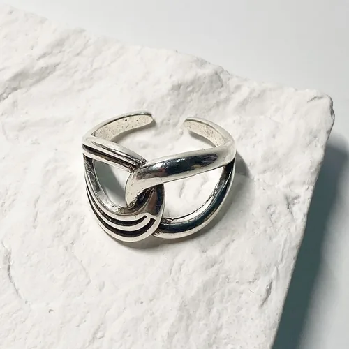 Miniatura 33 de Anillos de banda ancha de plata de ley 925 vintage hechos a mano para mujeres/hombres, anillo ajustable para el pulgar
