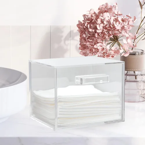 Miniatura 5 de ForPro Premium Pure & Simple XL - Soporte acrílico para toalla facial con cajón, capacidad para 50 toallas faciales XL puras y simples, desechable