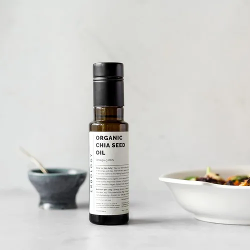 Miniatura 3 de Erbology Aceite de semilla de chía orgánico de 3.4 onzas líquidas, prensado en frío, rico en omega-3 (66%) y vitamina E (330% RI), sin aditivos ni