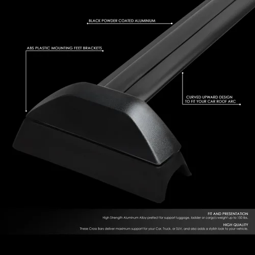 Miniatura 2 de DNA MOTORING PT-ZTL-8033 - Par de barras transversales de aluminio para techo de automóvil, compatibles con 02-06 CR-V, color negro