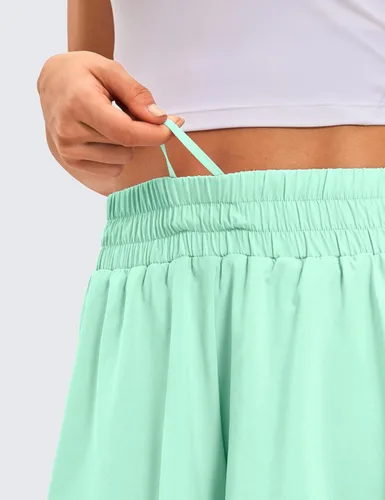 Miniatura 8 de CRZ YOGA Pantalones cortos de correr 2 en 1 para mujer, cintura alta, secado rápido, para atletismo, gimnasio, descanso, entrenamiento, lindas