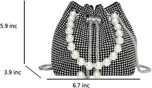 Miniatura 4 de Bolso de mano de noche con cristales para mujeres y niñas, bolso cruzado brillante para boda, graduación, fiesta, club, bolsos de mano