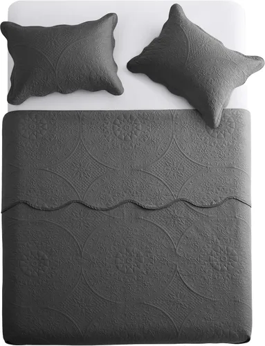 Miniatura 238 de MOONLIGHT20015 Edredón tamaño King (106 x 96 pulgadas) con 2 fundas de almohada (20 x 36 + 2 pulgadas) para todas las estaciones, juego de cama Azul