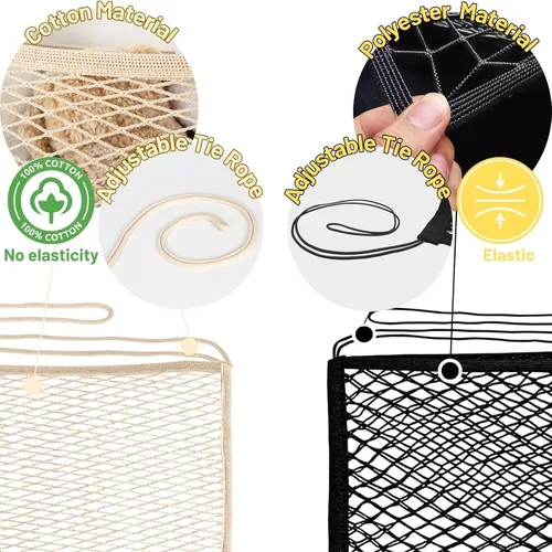 Miniatura 8 de Red de almacenamiento de animales de peluche para niños, paquete de 2 organizadores de juguetes para mesita de noche - Almacena ordenadamente tus