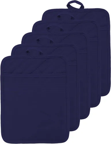 Miniatura 14 de Soporte para olla de horno con bolsillo, de algodón, resistente al calor, para cocina, almohadilla caliente, guantes de horno para cocinar y Gris