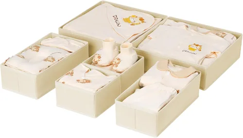 DIMJ Organizador de cajones para ropa, paquete de 6 unidades, organizadores plegables para bebé, organizador de almacenamiento y cómoda para