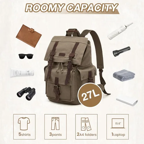 Miniatura 4 de Mochila Kattee de lona para hombre