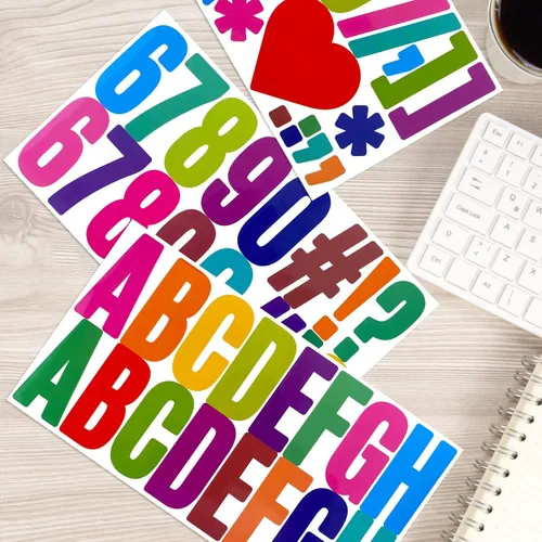 Miniatura 7 de Bemeol 500 piezas de 30 hojas de calcomanías grandes de letras del alfabeto de 2.5 pulgadas, letras autoadhesivas para tablón de anuncios, buzón