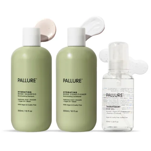 Pallure Kit hidratante para apoyar el cabello más grueso, voluminoso y de aspecto más completo, infundido con ácido hialurónico, biotina, aguacate y