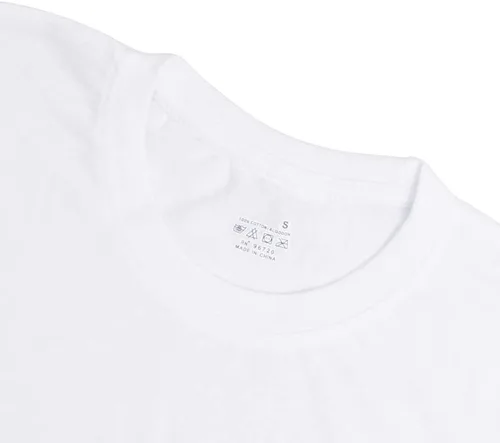 Miniatura 2 de Paquete de 3 camisetas de cuello redondo para hombre, 100 % algodón, sin etiquetas, blancas, ligeras, camisetas