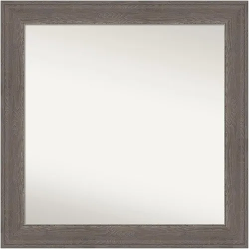 Miniatura 388 de Amanti Art Espejo de pared personalizado no biselado (24.5 x 24.5 pulgadas), marco gris marrón alta, varios tamaños personalizados, espejo de baño