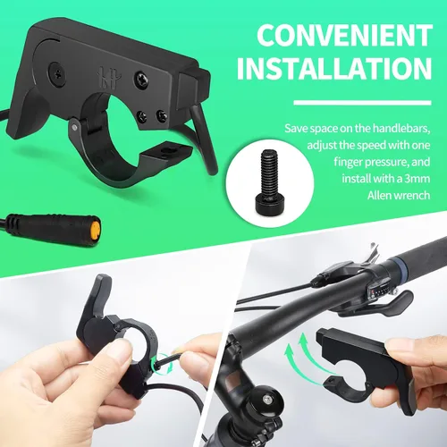 Miniatura 5 de Bicicleta eléctrica 3pin hembra pulgar acelerador amarillo impermeable enchufe acelerador para BBS01 BBS02 BBSHD motor medio Accesorios de bicicleta