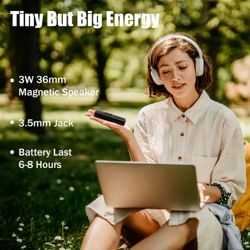 Miniatura 3 de Leting Radio portátil con altavoz MP3, radios FM portátil, soporte de radio FM, tarjeta TF/USB/grabación de música, mini radio con batería Negro