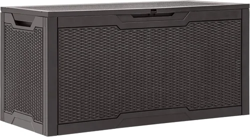 Miniatura 7 de YITAHOME Caja grande de resina de 100 galones, cajas de almacenamiento al aire libre para muebles de patio, cojines de exterior, herramientas